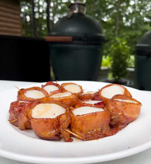 Bacon Wrapped Maine Sea Scallops on the Big Green Egg